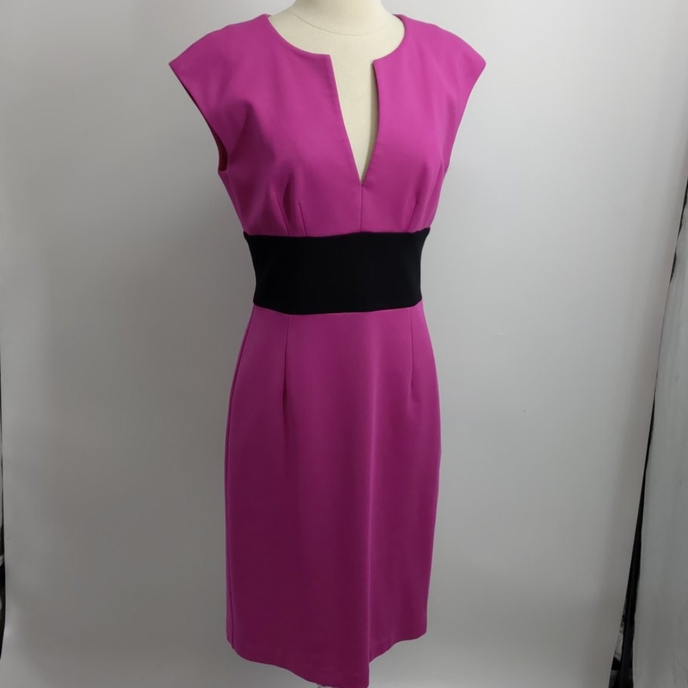 Trina Turk pink-lined rayon sheath dress-sz S